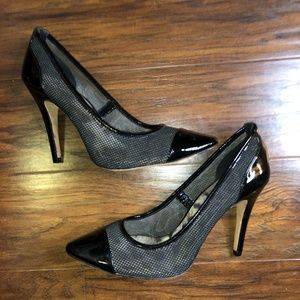 Sam Edelman Black Meadow Patent Leather Mesh Pumps